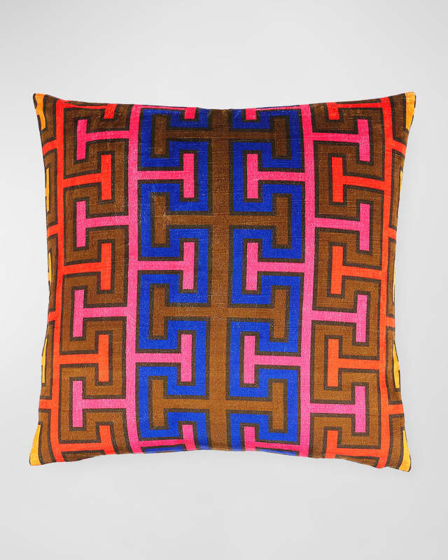 Madrid Lattice Key Pillow, 20"Sq.
